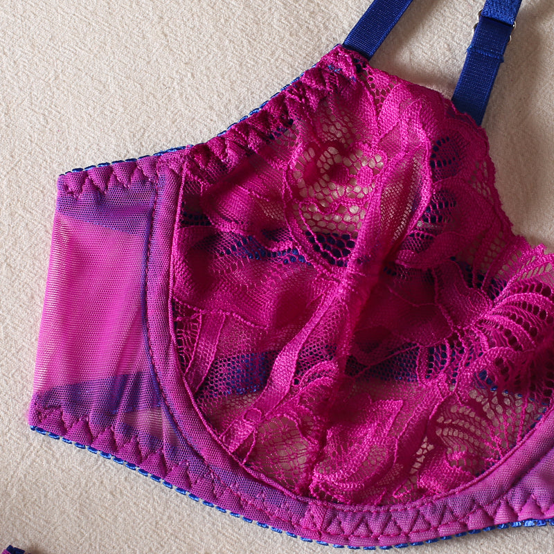 Damen-Unterwäsche-Set, mit Blumenmuster und Spitze aus hochwertigem Material-6