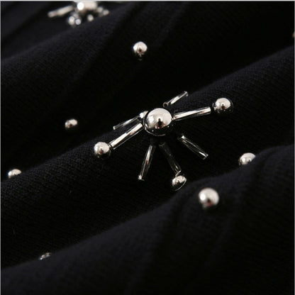 Damen-Minikleid, A-Linie, glitzernd, mit Perlendekoration, synthetisch-6