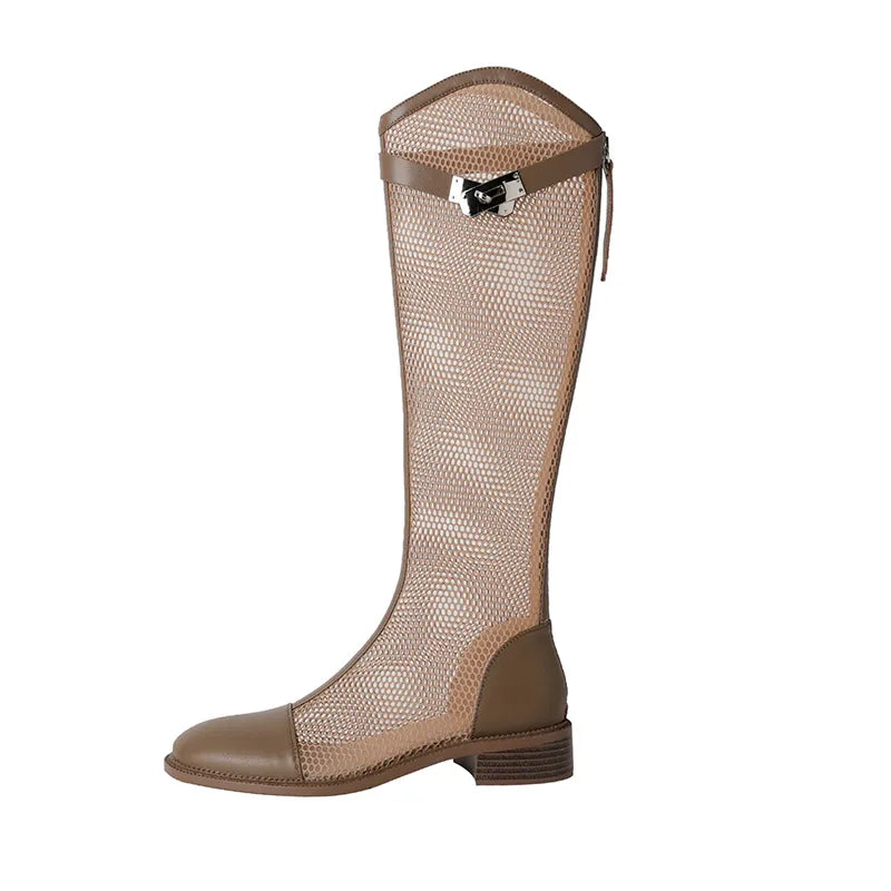 Damen-knielange-Stiefel, transparentes PU, Gummi-5
