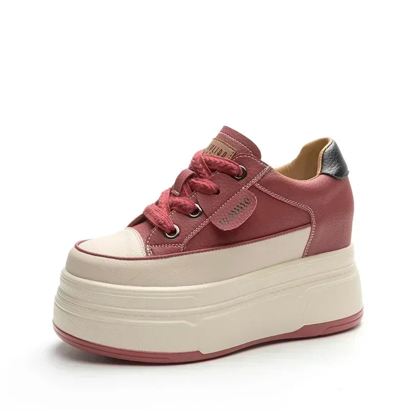Variant image for Damen Sneakers Hoher Absatz Leder Gepolsterte Sohle-9