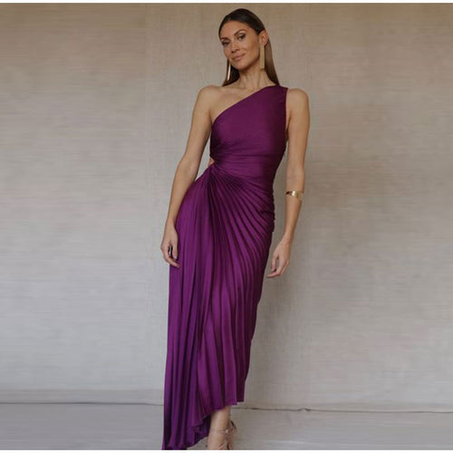 Maxikleid Damen Ärmellos Polyester Slim Fit Elegant-1