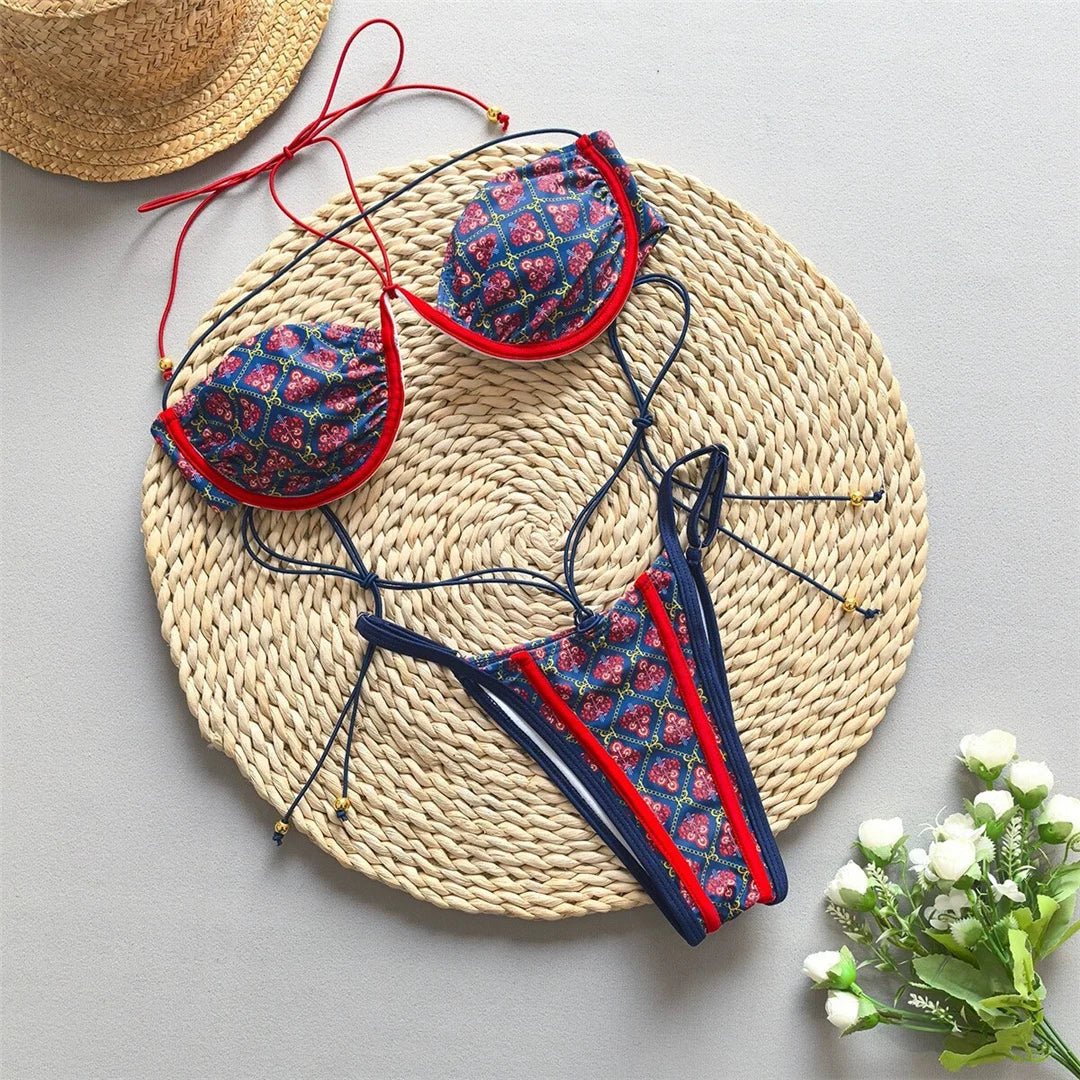 Damen Bikini Verspieltes Design Polyester Spandex-3