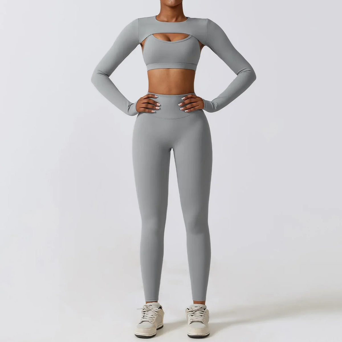 Damen-Leggings-Set, Sportliches Nylon, Elasthan-5