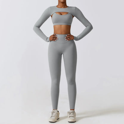 Damen-Leggings-Set, Sportliches Nylon, Elasthan-5
