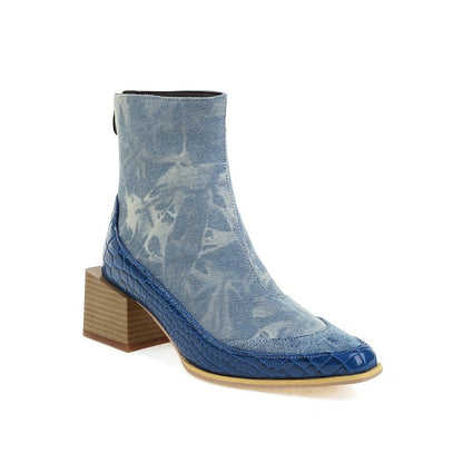 Trendige Stiefel für Damen aus PU mit eckiger Spitze und Plateausohle – Knöchellang für Komfort und Stil 9