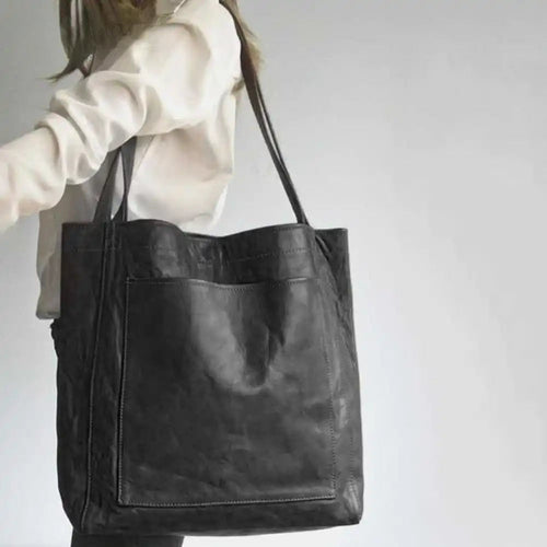 Damen-Shoppingtasche, Vintage-Stil, synthetisches Leder-1
