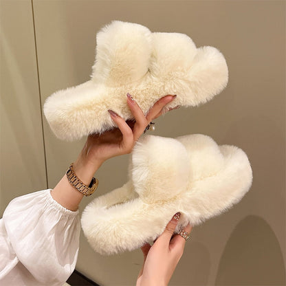 Damen-Pantoffeln, flauschiges Synthetische, für Zuhause-1