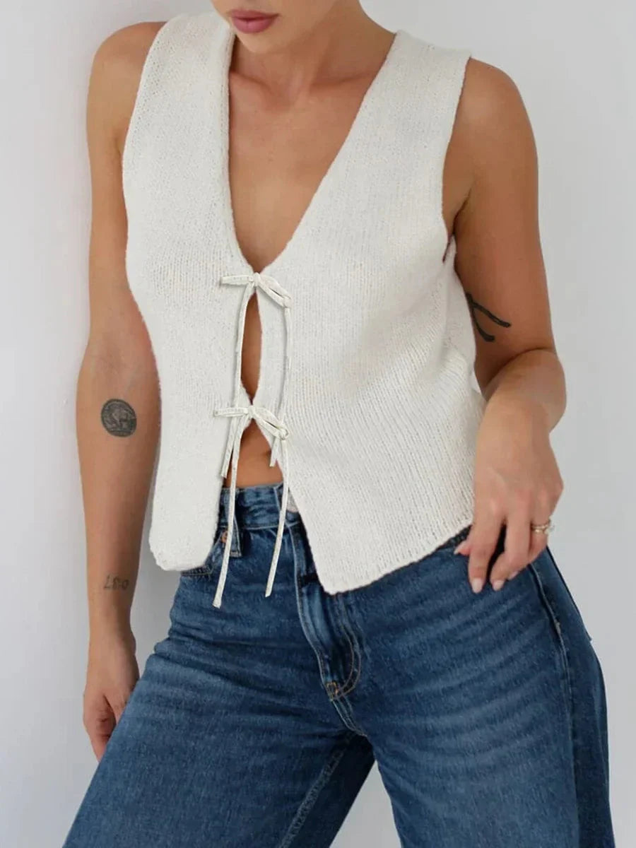 Daunenweste für Damen, modernes Strick-Design, 100% Acryl-3