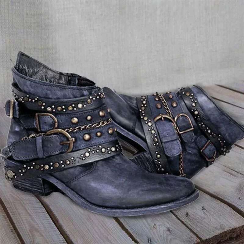 Damen-Stiefel, Vintage elegantes Leder, nachhaltiges Design-3