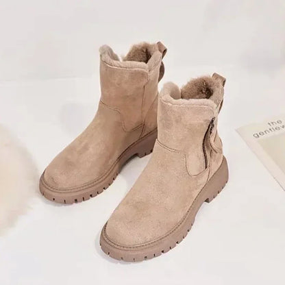 Damen-Schneestiefel mit Plüschfutter, Plateau, Synthetik 1