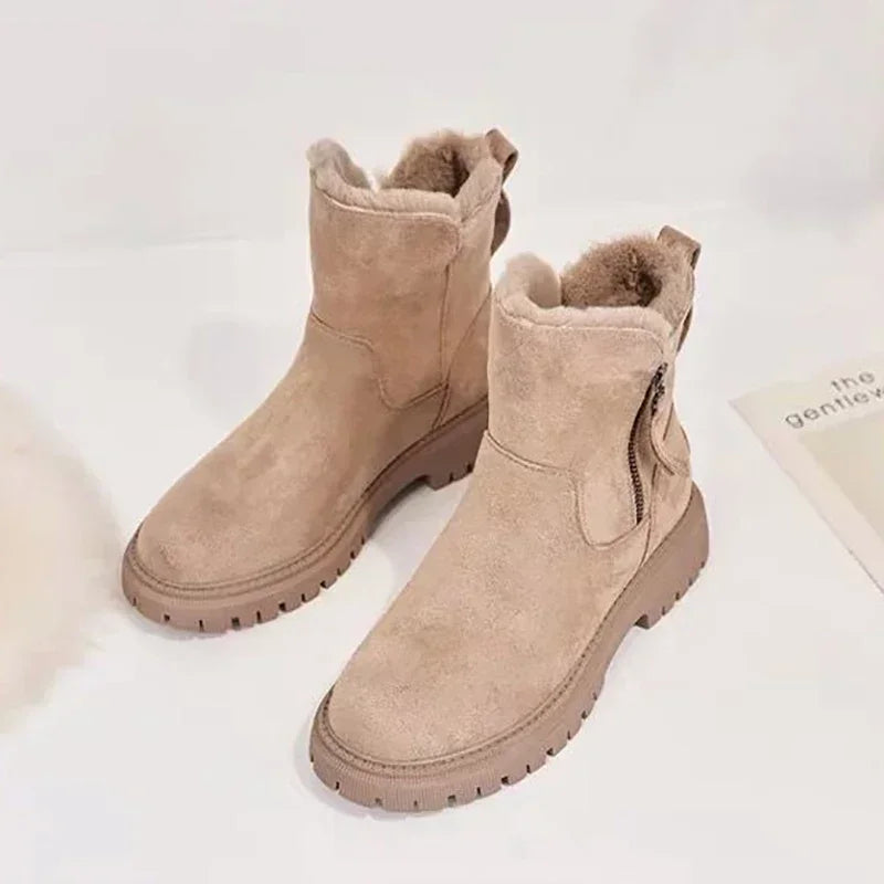 Damen-Schneestiefel mit Plüschfutter, Plateau, Synthetik 7