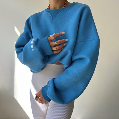 Damen-Hoodie Lässig Polyester-Mischung mit Rundhalsausschnitt-4