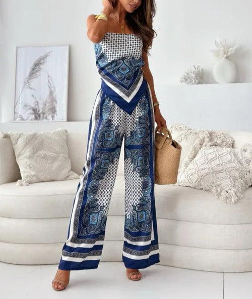 Jumpsuit-Kleid für Damen mit verstellbaren Spaghettiträgern und leichtem Material – lässiger Schnitt, lebendiges Muster, perfekt für den Sommer 1