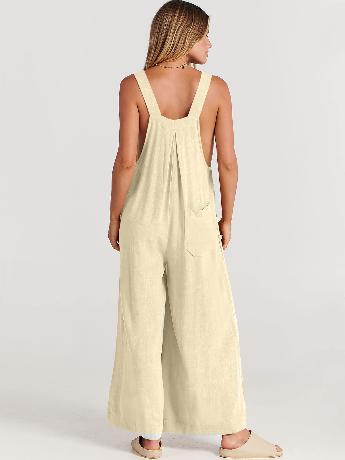Damen-Jumpsuit Ärmellos Weites Bein Polyester-1