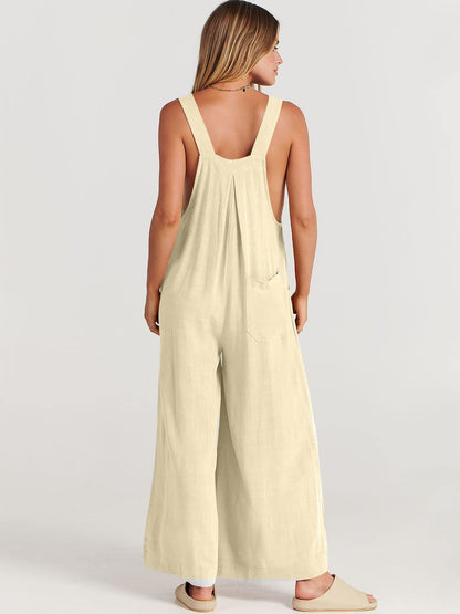 Damen-Jumpsuit Ärmellos Weites Bein Polyester-1