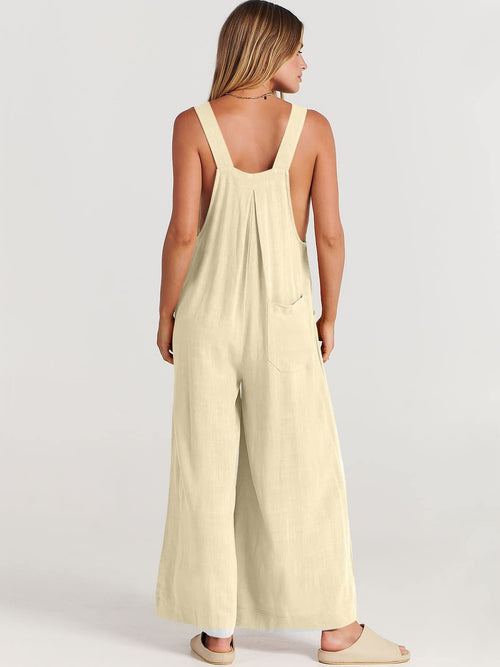 Damen-Jumpsuit Ärmellos Weites Bein Polyester-1