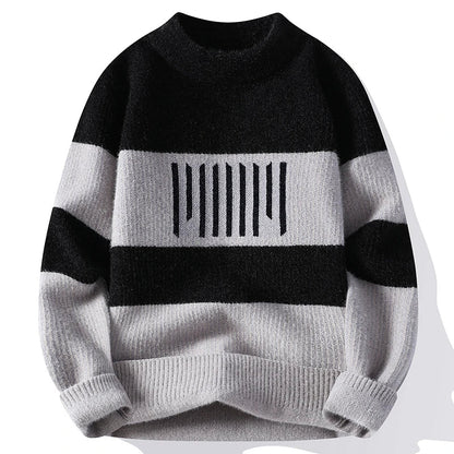 Variantenbild für gestrickten Damenpullover, gestreift, mit Rundhalsausschnitt, 100% Acryl-1