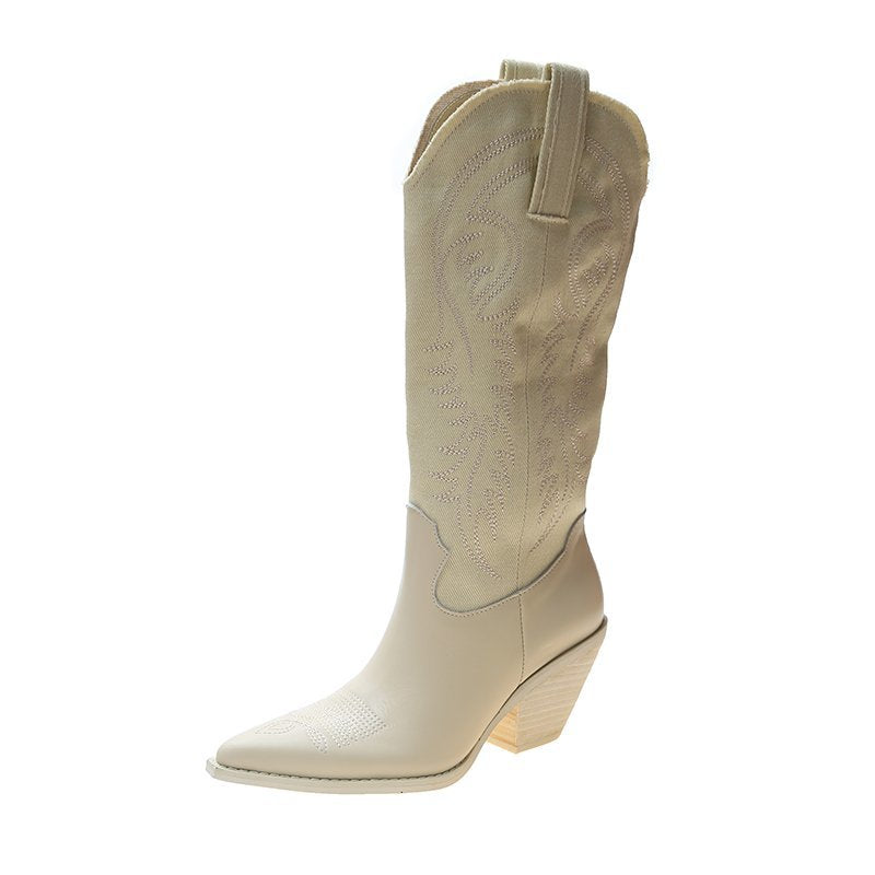 Variant image for Damen-Cowboystiefel Klassische Absätze Leder-7
