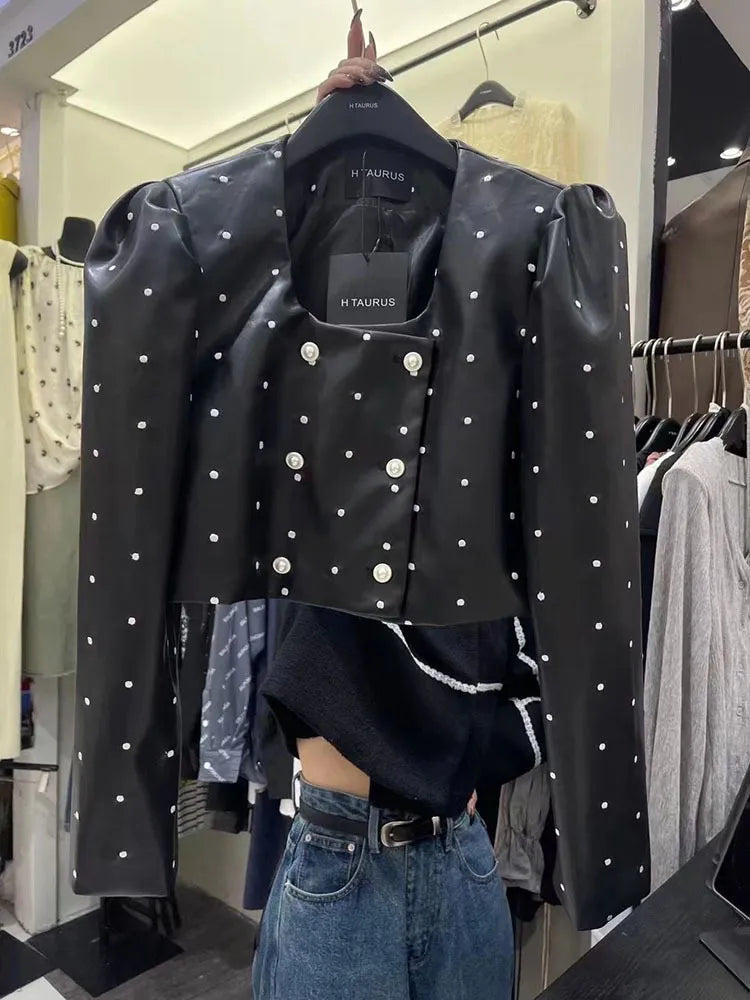 Weiße Damenbluse, langärmelig, aus Polyester mit DUP-Muster-1