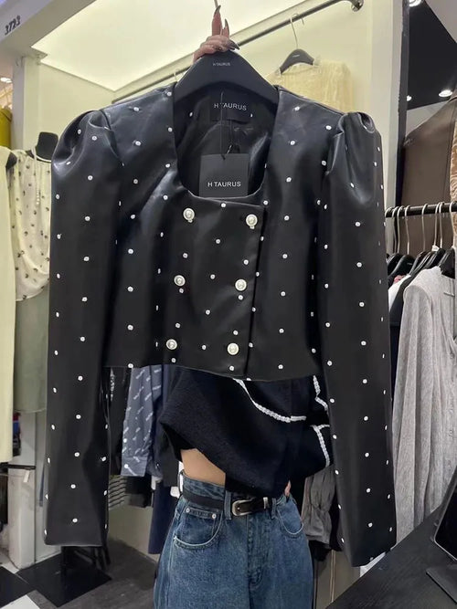 Weiße Damenbluse, langärmelig, aus Polyester mit DUP-Muster-1