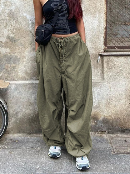 Variant image for Damen-Lockere Hose, Breites Bein, Weiche Baumwolle-5