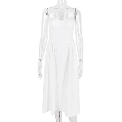 Damen-Midikleid, eckiger Ausschnitt, Polyester, Spandex-3