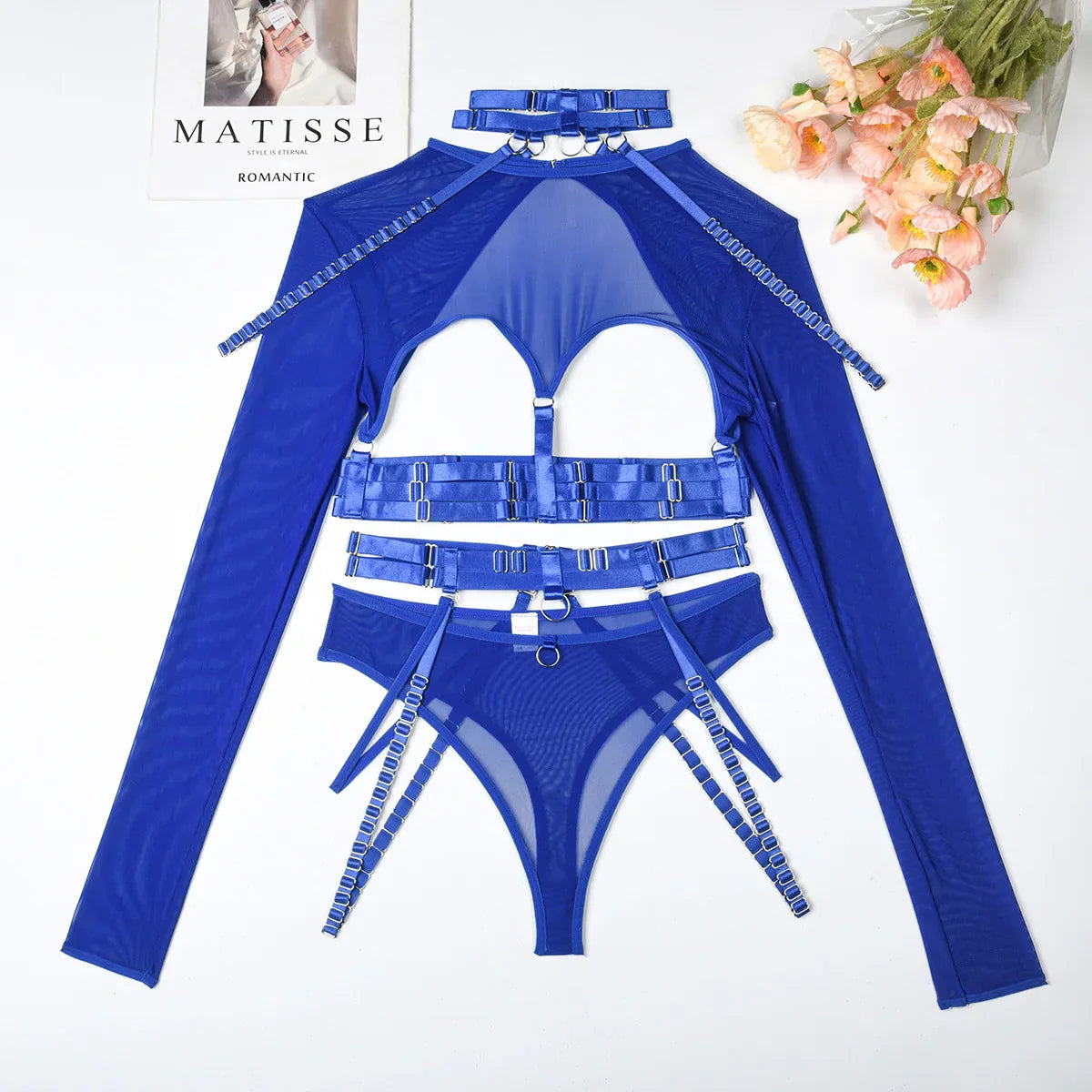 Variant image for Damen-Unterwäsche-Set mit Patchwork, Design aus Polyester und Elasthan-37