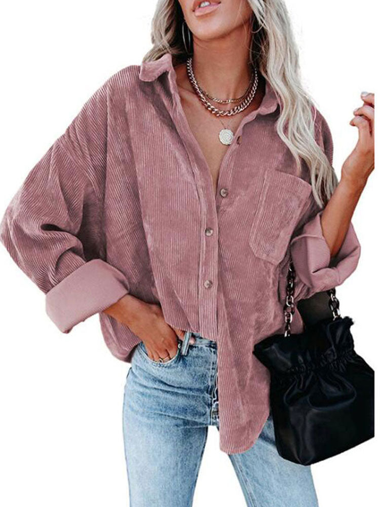 Variant image for Damen-Mantel Polo-Stil Cord Polyester und Baumwolle-16