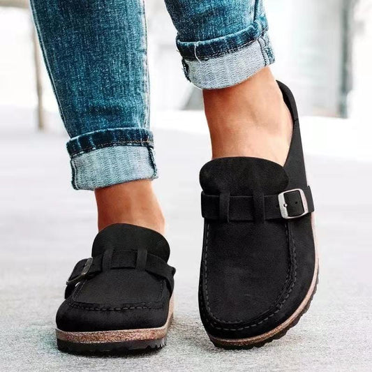 Damen-Sandalen, verstellbarer Riemen, Leder-1