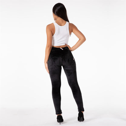 Damen-Hose, weich, gestrickt, aus Baumwolle und Spandex-2