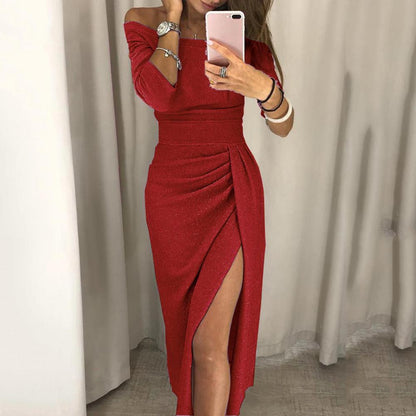 Maxikleid Damen Fließendes Silhouette Hochwertiger Stoff-4
