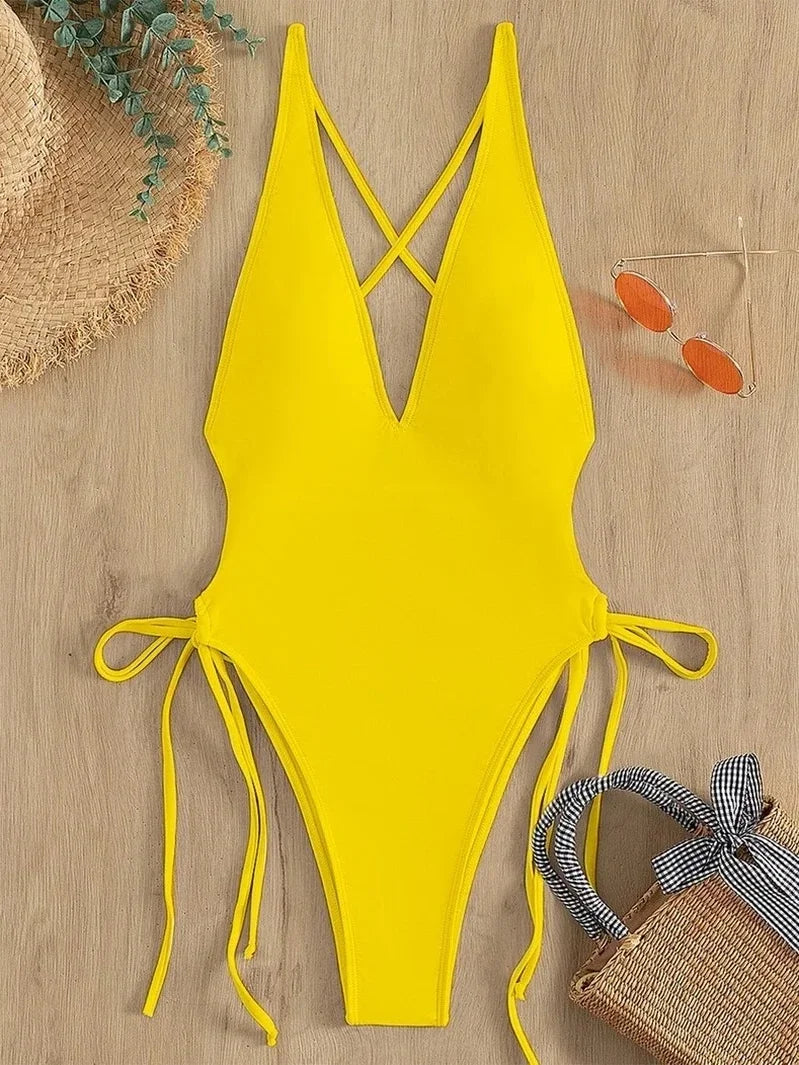 Badeanzug Damen Monokini Shaping Elasthan-5