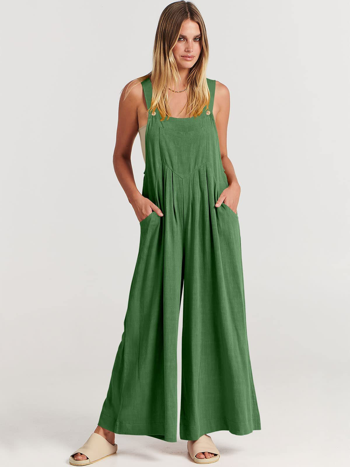 Variant image for Damen-Jumpsuit Ärmellos Weites Bein Polyester-19