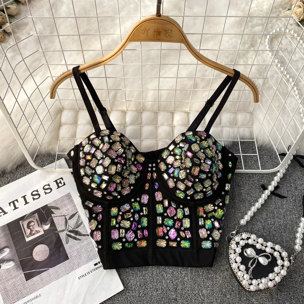 Variant image for Damen-Bustier, geometrisches Design, Polyester, mit Perlendetails-1