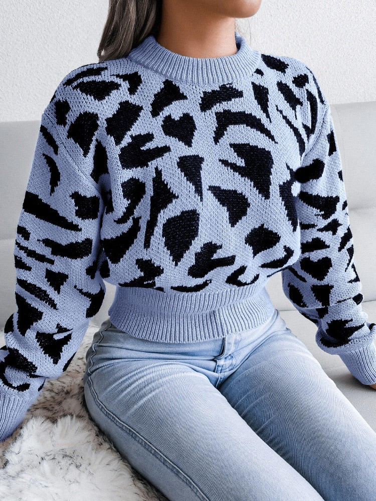 Variant image for Damen-Strickpullover, mit Jaguar-Muster aus weichem Acryl für Winter-3