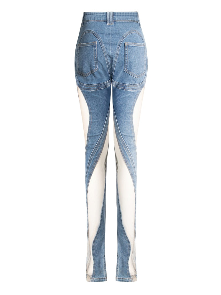 Damen-Jeans High Waist Lockerer Schnitt Baumwolle Denim-3