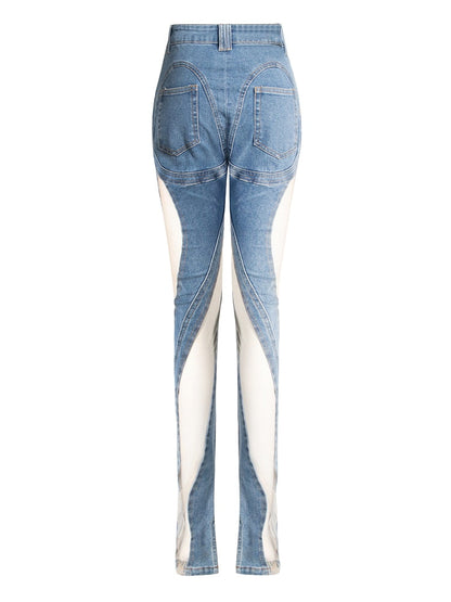 Damen-Jeans High Waist Lockerer Schnitt Baumwolle Denim-3