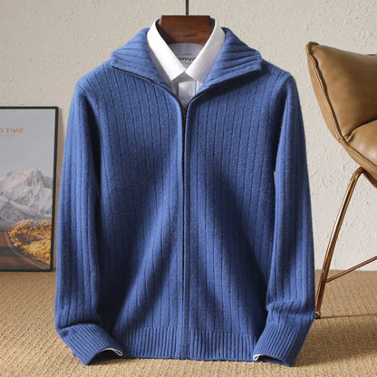 Herrenpullover aus 100% Merinowolle mit Reißverschluss – klassisches Design, normale Passform, langärmlig 7