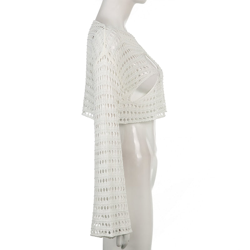Damen-Top, langärmeliges leichtes Polyester, locker sitzend-4