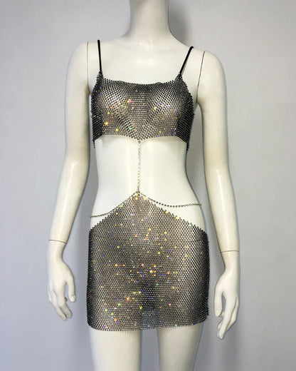Variant image for Damen-Minikleid, Spaghettiträger, Polyester, lässige Passform-2