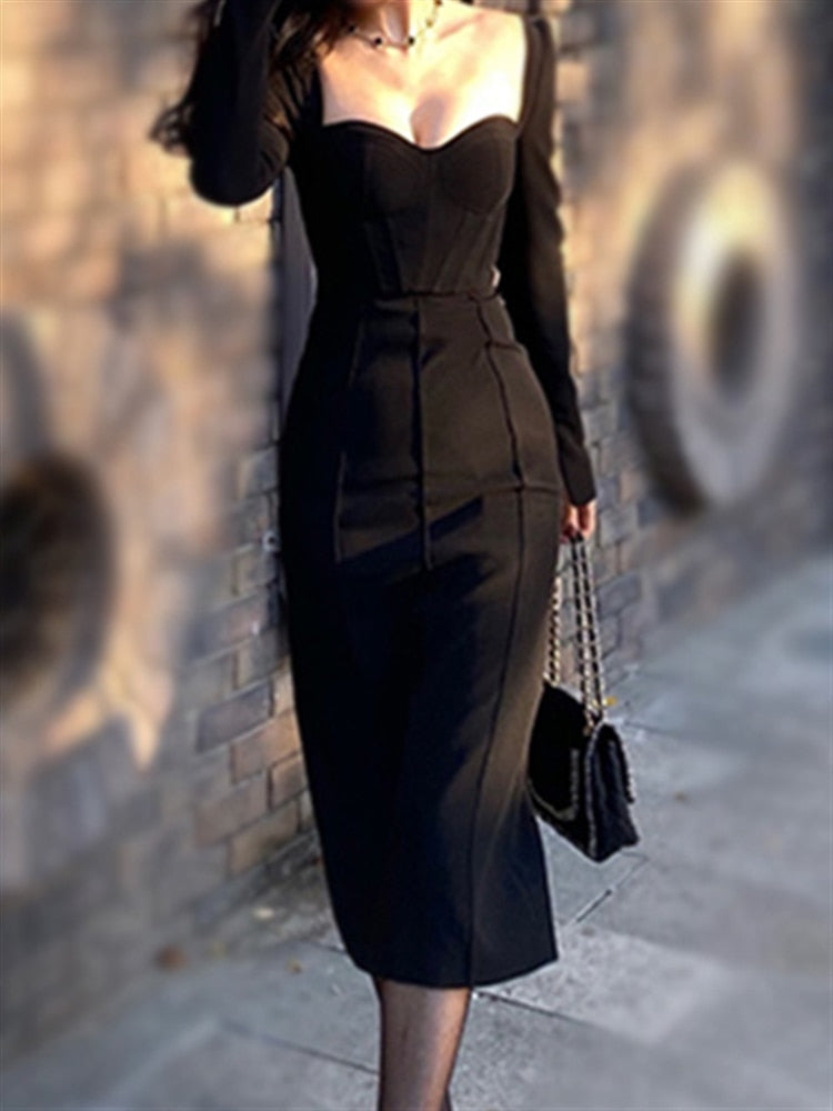 Variant image for Damen-Midi-Kleid, eckiger Ausschnitt, Baumwolle, Chiffon-4