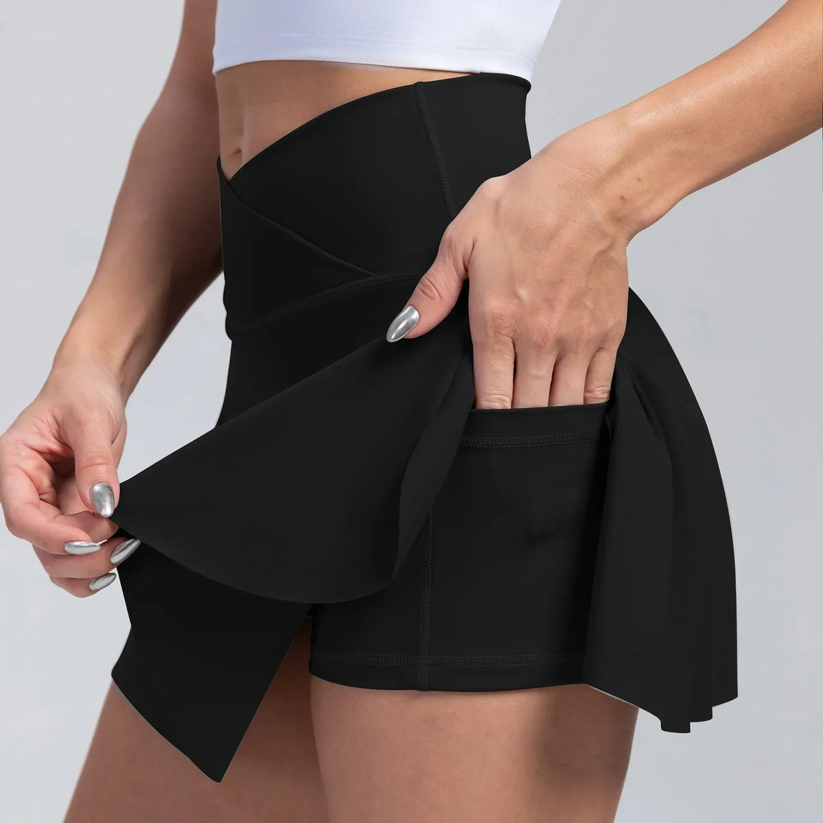 Damen Skort Trendig Polyester Elastan-4