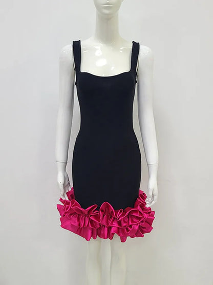 Schöne Damenkleider, Mini, Kleid, Rundhalsausschnitt, Polyester, Spandex-2