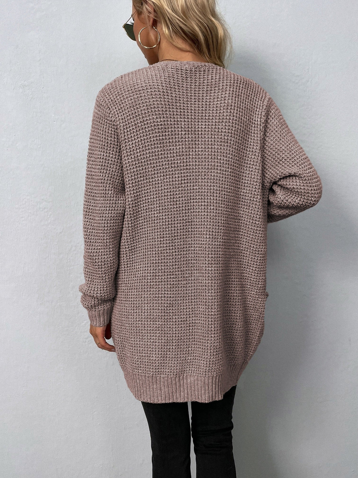 Damen-Lange Strickjacke, Cardigan, Hochwertiges Material, Zeitloses Design-2