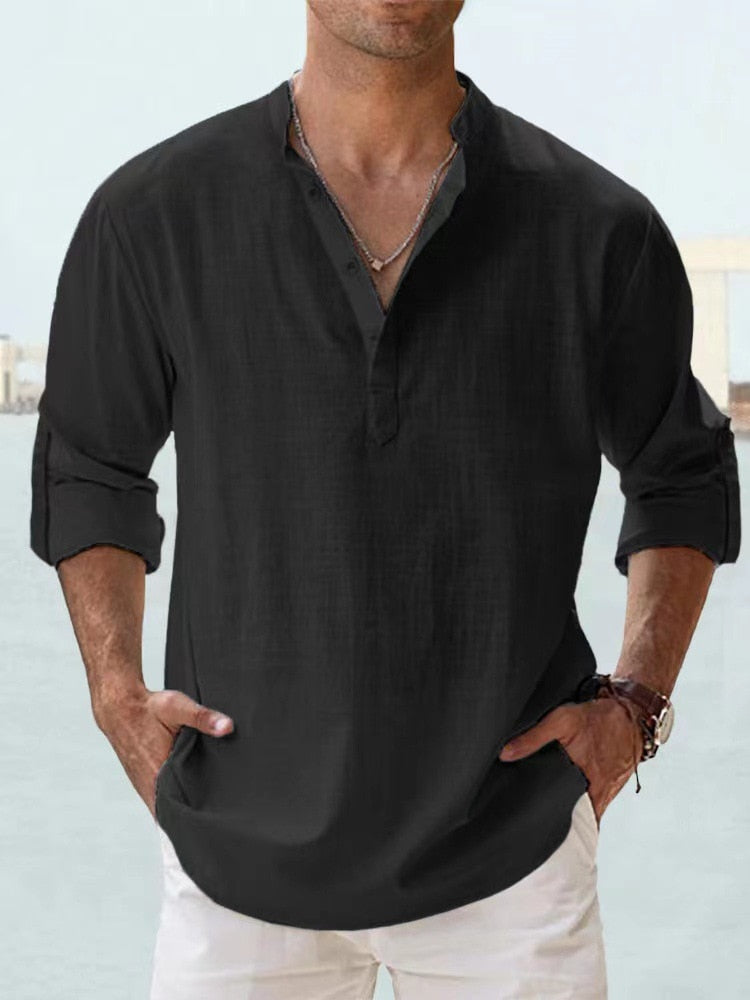 Herren-Leinenpullover, lässig, für den Sommer, 100 % Leinen 3