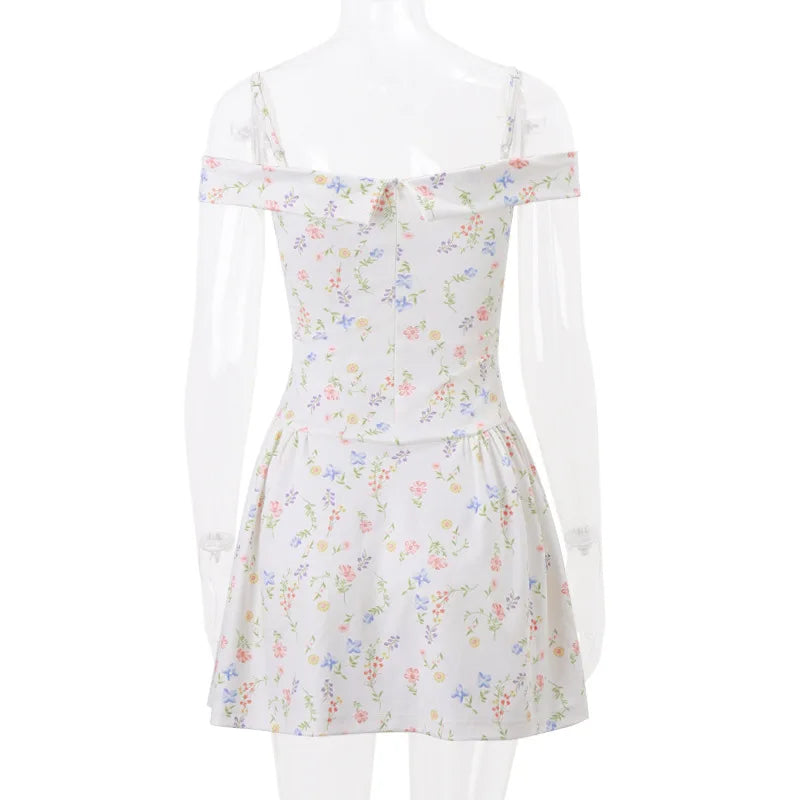 Damen-Minikleid, A-Linie, V-Ausschnitt, Polyester, mit offenem Rücken-6