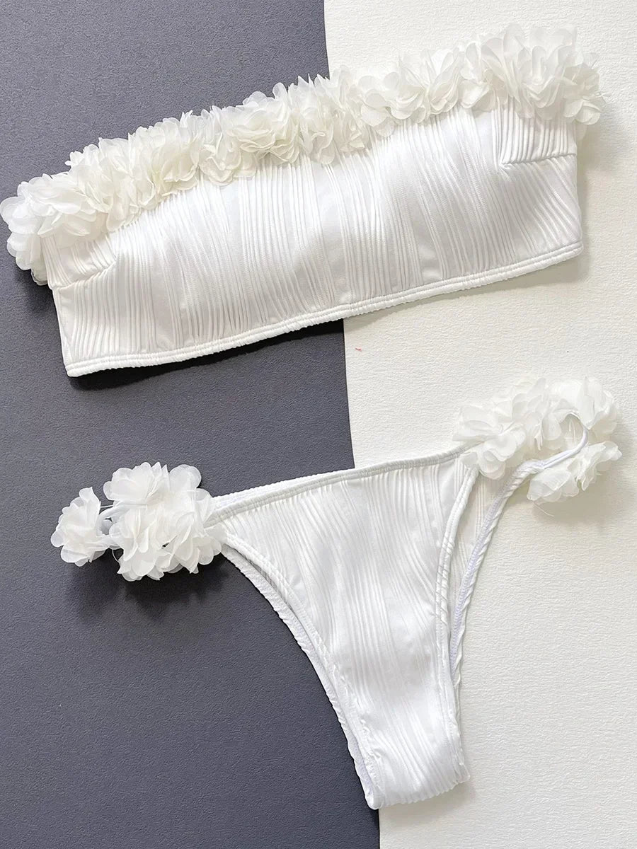 Variant image for Badeanzug Damen Bandeau Elastisches Polyester für Strand und Pool-1