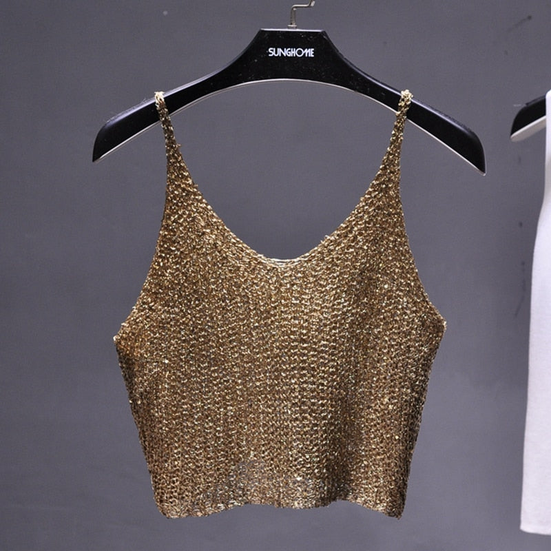 Damen-Top, lässiges Polyester, Spaghettiträger-5