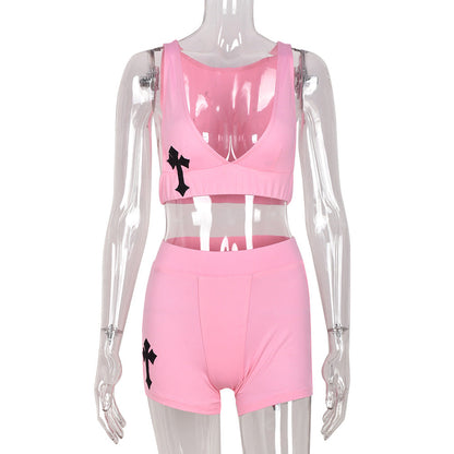 Damen-sportliches-Set, monochromes Spandex-5