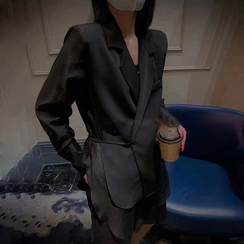 Damen Blazer Lange Ärmel Zeitlose Baumwolle-1